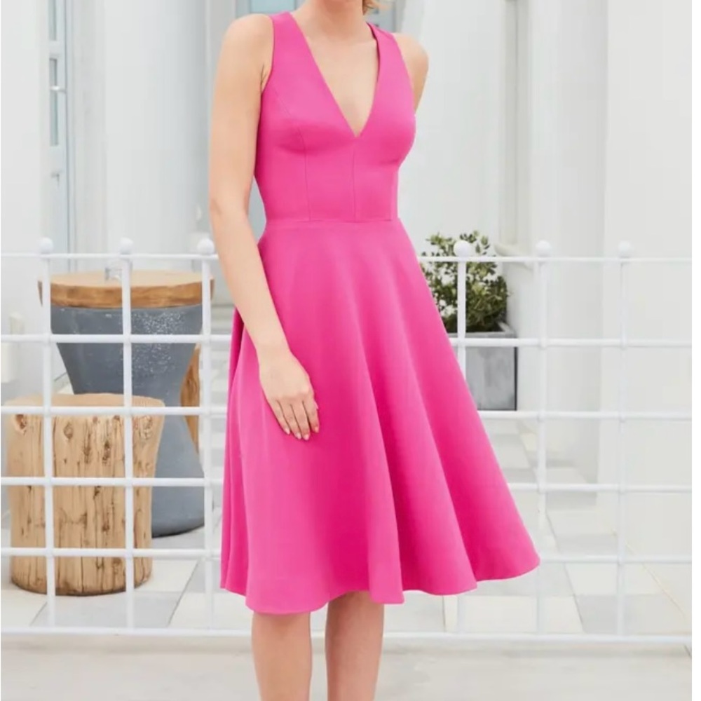 NWT Dress the Population Catalina Fit & Flare Cocktail Dress Pink Sz M